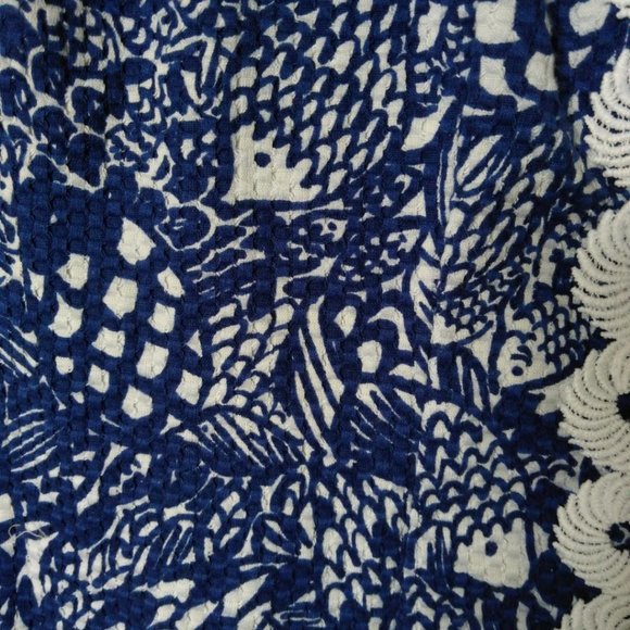 Lilly Pulitzer Misses Blue White Fish Sleeveless Dress Size 6 From 2015 - Picture 7 of 7